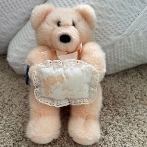 Vintage Applause brand 10” peach teddy bear